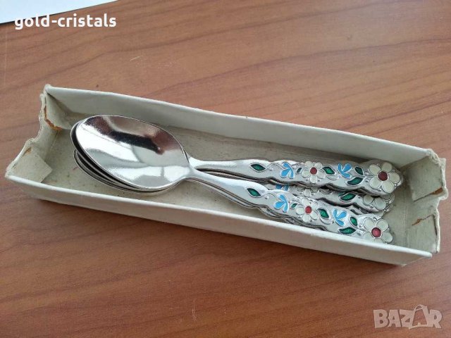 Руски лъжички с емайл, снимка 4 - Антикварни и старинни предмети - 29702689