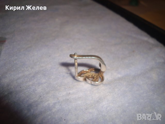 СТАРА АНГЛИЙСКА СРЕБЪРНА АЖУРНА АРТ ОБЕЦА СРЕБРО 925 с ЦИРКОНИ 28732, снимка 8 - Обеци - 37277559