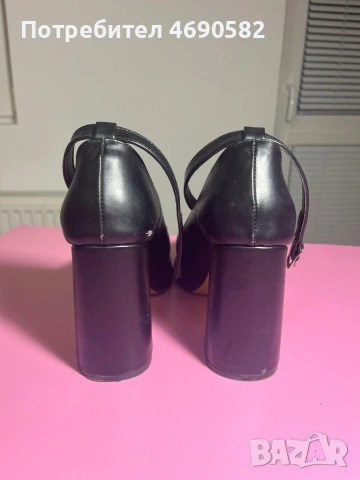 Черни кожени токчета 10см, снимка 3 - Дамски обувки на ток - 53047047