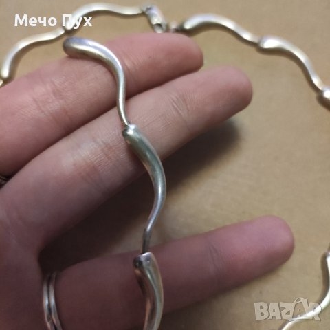 Сребърно двойно колие (187), снимка 6 - Колиета, медальони, синджири - 42392267