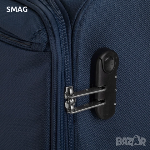 Куфар с колелца за пътуване, тъмносин с външни отделения, 111 л._1239392, снимка 5 - Куфари - 52277634