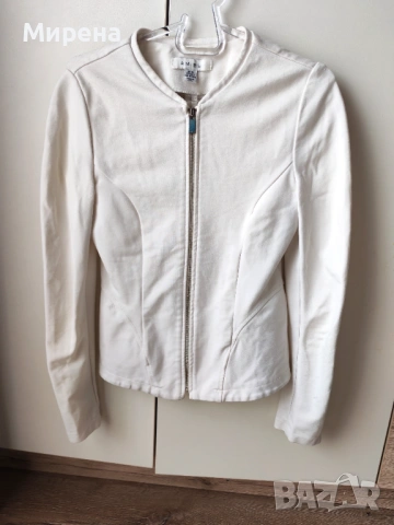 Бяло сако с цип AMISU, размер 36