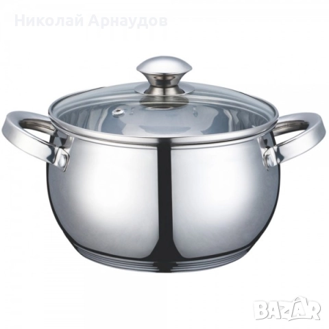 Тенджера с капак Oliver Voltz OV51210G22, 22 см, 4,9 литра, Неръждаема стомана