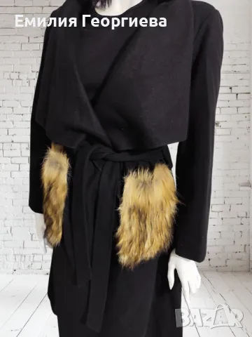 Черно палто , снимка 2 - Палта, манта - 49231352