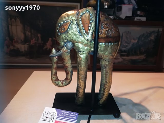 метален слон-лампа-50см-внос франция, снимка 4 - Колекции - 29563049