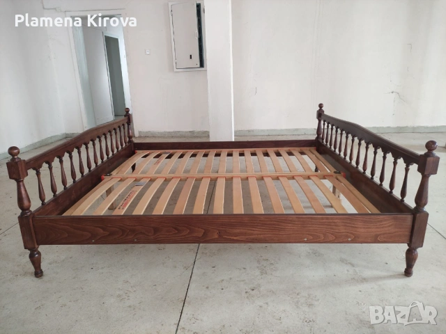 Спалня 190х180 см | Естествено дърво | Нова, разглобена, на пакети, снимка 4 - Спални и легла - 53962450