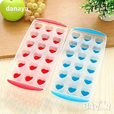 525 Форма за лед със силиконово дъно 18 сърца формички за лед сърце