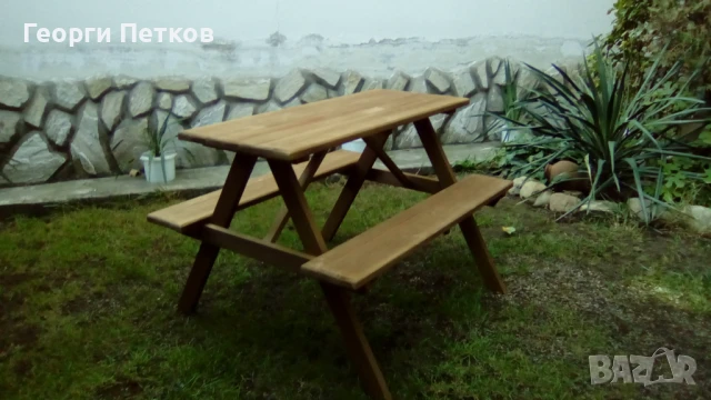 Градинска детска масичка с пейки -100х100х68см.-170лв.