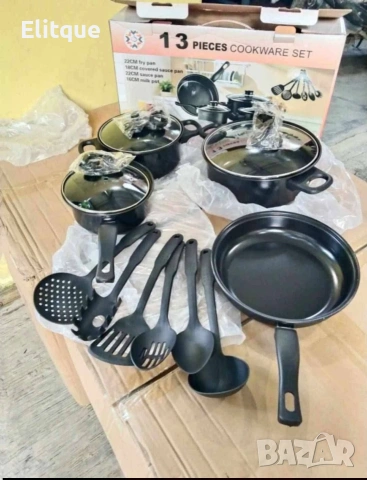 Комплект съдове за готвене от 13 части,незалепващо покритие, снимка 2 - Съдове за готвене - 53010555