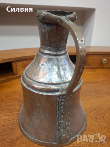 Антикварна медна кана, снимка 2 - Антикварни и старинни предмети - 53893024