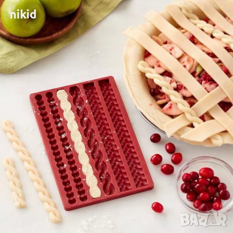 Големи перли въже плетеница от тесто силиконов молд форма за фондан украса торта декорация мъфини, снимка 5 - Форми - 20679701