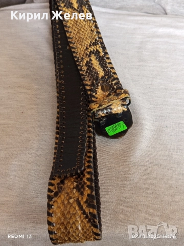 Кожен колан имитиращ змийска кожа с катарама мотористи много красив 26608, снимка 6 - Колани - 51920362