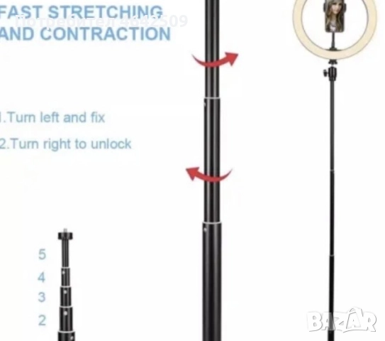 Професионална Селфи LED Ринг Лампа с Трипод USB Дистанционно , снимка 5 - Светкавици, студийно осветление - 52420039