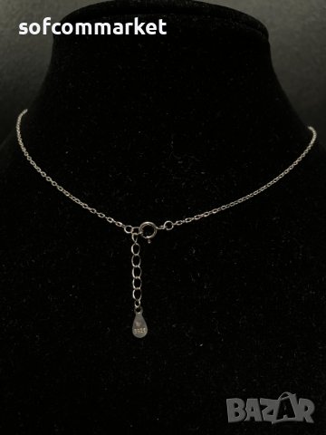 Сребърно колие Капка, снимка 3 - Колиета, медальони, синджири - 44417280