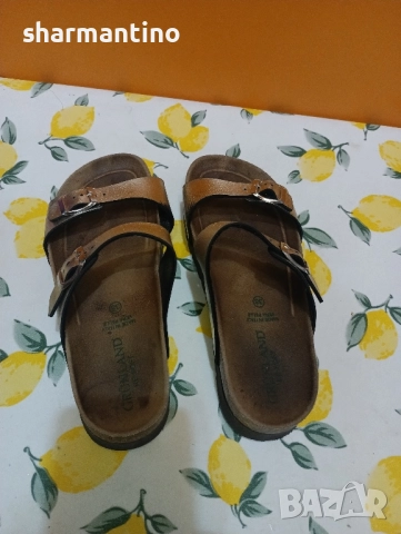 Кожени чехли Italy N 38 - 12 лв, снимка 3 - Чехли - 51620269