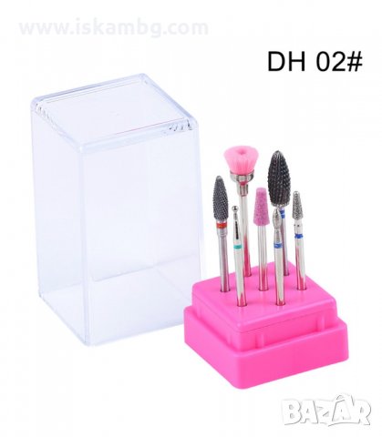 КОМПЛЕКТ ОТ 7 НАКРАЙНИКА ЗА ЕЛЕКТРИЧЕСКА ПИЛА ЗА НОКТИ В КУТИЙКА - код 3187, снимка 4 - Продукти за маникюр - 33888093