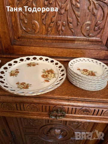 2 неупотребявани десертни сервиза от стар български порцелан, снимка 2 - Антикварни и старинни предмети - 54074033