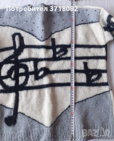 Пуловер с ноти, снимка 5 - Блузи с дълъг ръкав и пуловери - 40590613