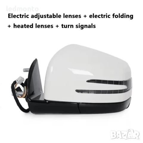 Електрически странични огледала Mercedes W164 X164 ML GL 2005–2019 – бели, с Blind Spot, снимка 4 - Части - 51329735