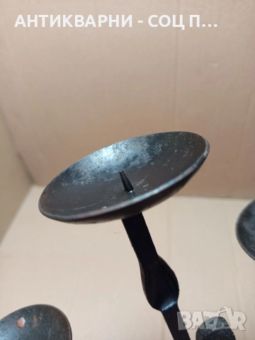 Стар Метален Свещник От Ковано Желязо Номер 578., снимка 7 - Антикварни и старинни предмети - 53180494