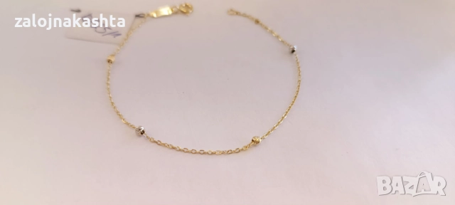 Нова-Златна гривна-0,78гр/14кр, снимка 7 - Гривни - 52735710