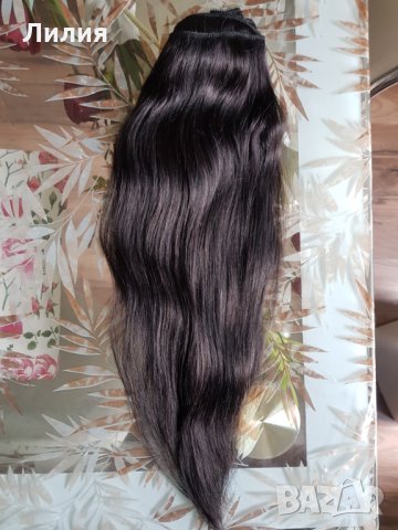 Индийска коса 200гр. 51см. 100% естествена коса! 1В, снимка 4 - Аксесоари за коса - 34170969