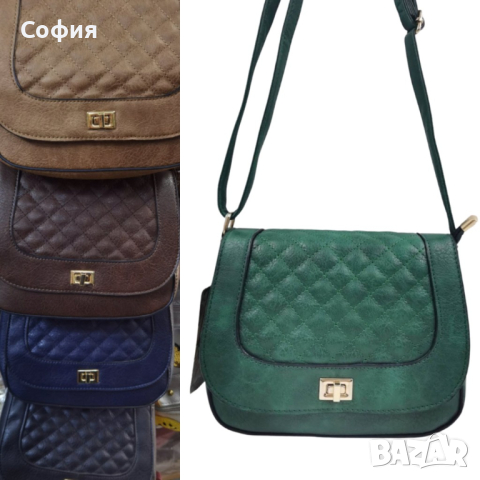 Стилна дамска чанта с капитониран ефект от еко кожа в елегантен дизайн, снимка 3 - Чанти - 44599609