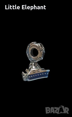 Сребърен висящ елемент Пандора,яхта и котва,колекция"Sea"/нов