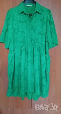 Зелена асиметрична рокля , снимка 3 - Рокли - 51548482