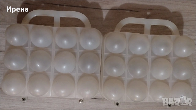 Два броя пластмасови кутии за яйца