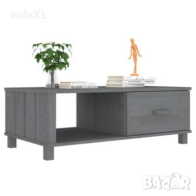 vidaXL Кафе маса HAMAR тъмносива 100x55x35 см борово дърво масив（SKU:340454）, снимка 2 - Маси - 48564649