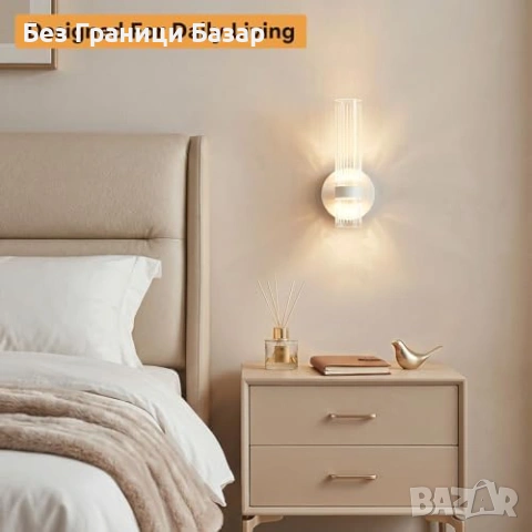 Нова Стенна LED лампа за хол спалня коридор 3 режима светлина 6W 600LM, снимка 5 - Лед осветление - 54206903