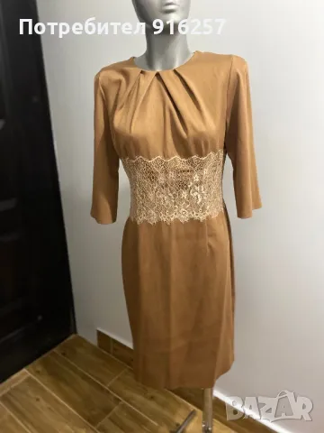 Рокля цвят горчица , снимка 5 - Рокли - 48653409