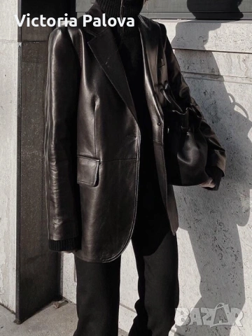 Луксозно пролетно яке/манто от мека агнешка кожа, снимка 18 - Якета - 53981857