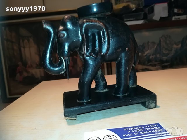 слон-свещник-внос франция-15х15х8см, снимка 7 - Антикварни и старинни предмети - 29497831