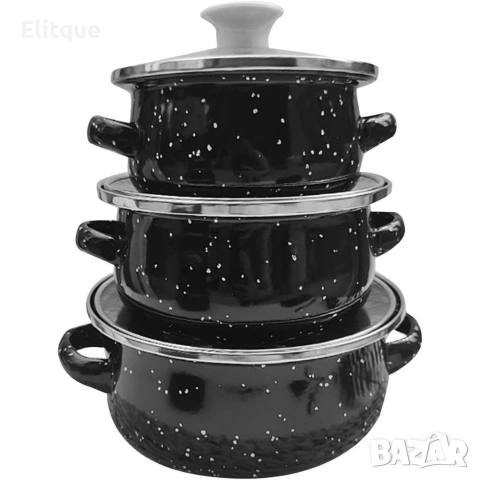 Комплект от 3 тенджери - 16см, 18см, 20см, снимка 7 - Прибори за хранене, готвене и сервиране - 53325931