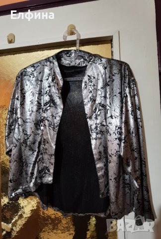 Лъскаво металическо сако наметало, снимка 1