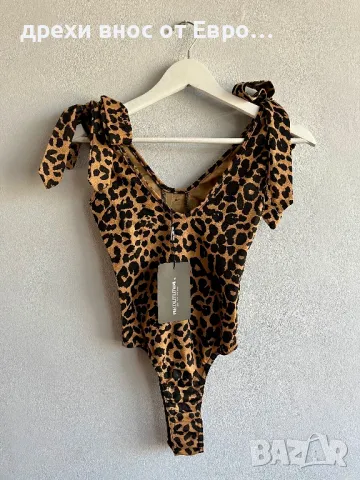 Pretty Little Thing XS леопардово боди , снимка 2 - Корсети, бюстиета, топове - 50085875