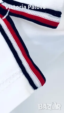 Бяла блуза/тениска поло яка TOMMY HILFIGER органик памук, снимка 3 - Тениски - 49875374