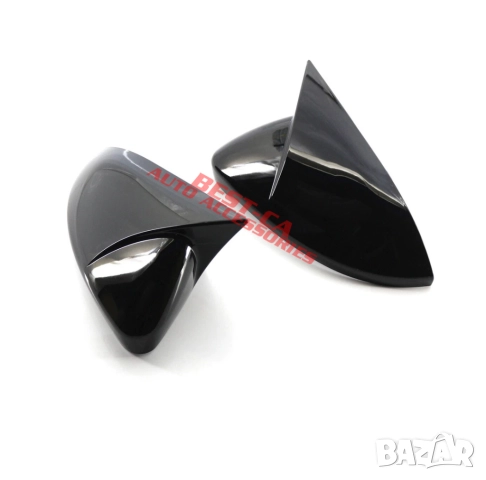 Капаци за огледала със щипки черен пиано лак Batman Style подходящи за Volkswagen Golf Mk7 2013-2019, снимка 3 - Аксесоари и консумативи - 52926611