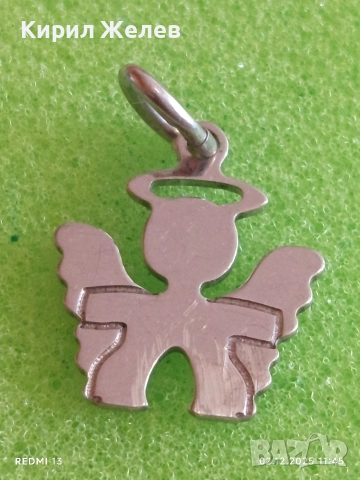 Сребърна висулка АНГЕЛЧЕ красив стилен дизайн 33196, снимка 7 - Колиета, медальони, синджири - 52623689