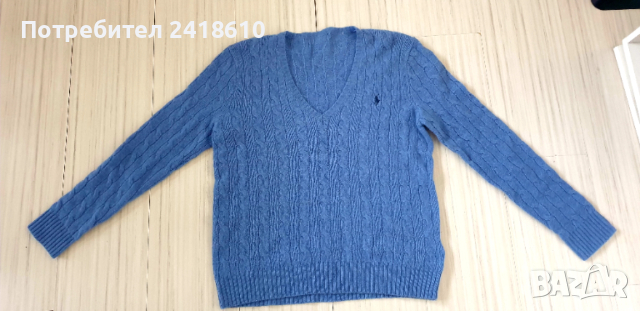 POLO Ralph Lauren Cable Wool / Cashmere Knit V - Neck Womens Size M ОРИГИНАЛ! Дамски Пуловер !, снимка 3 - Блузи с дълъг ръкав и пуловери - 52918656