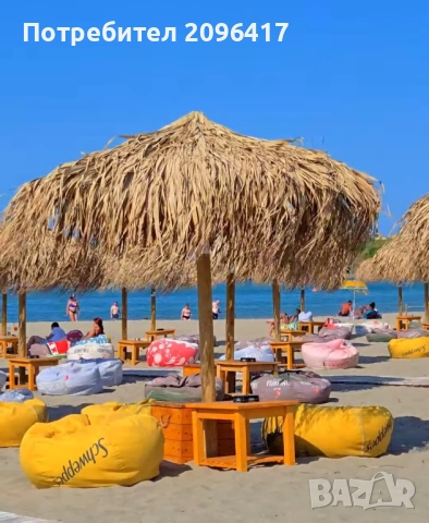 Плажен чадър с палмова шапка, снимка 1 - Друго търговско оборудване - 53993672
