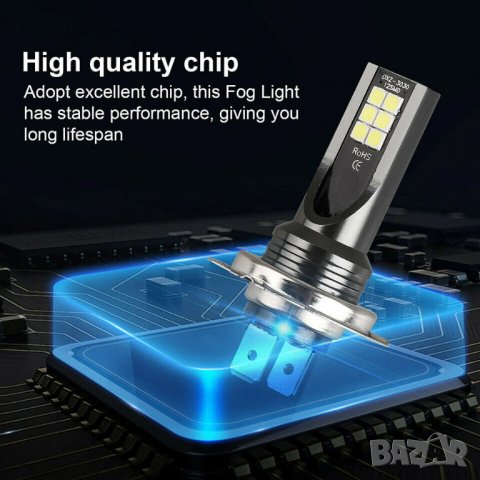 H7 LED автокрушки автомобилни светлини комплект 50W 14000LM, снимка 5 - Аксесоари и консумативи - 37800196