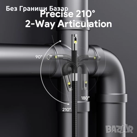 Нов DEPSTECH ендоскоп 210° с двойна камера, 5" екран и регулируемо осветление, снимка 2 - Друга електроника - 52775647