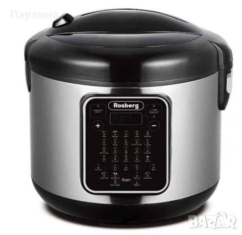 Мултикукър с 31 програми Rosberg, 780W, 5L, Незалепващо покритие, Инокс 2 ГОДИНИ ГАРАНЦИЯ, снимка 1