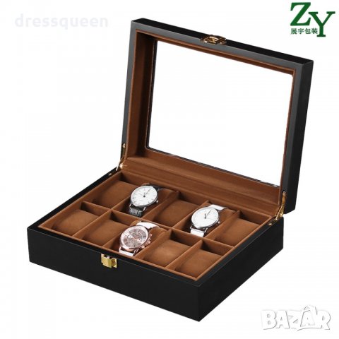 2656 Черна кутия за 10бр часовници, снимка 4 - Други стоки за дома - 30379536