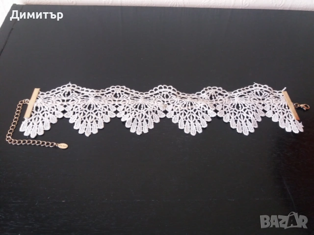  Плетено колие в бял цвят, снимка 8 - Колиета, медальони, синджири - 54247922