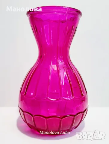 Ваза от пресовано стъкло., снимка 3 - Вази - 49320946