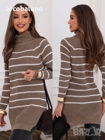 Дамски пуловер на райета Chrystallyn, 6цвята , снимка 2 - Блузи с дълъг ръкав и пуловери - 52253620